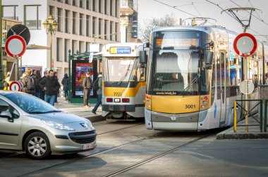 Brüksel yoğun trafik.