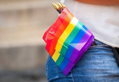 LGBT Gökkuşağı bayrağı stok görüntü.
