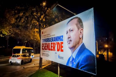 Recep Tayyip Erdogan's portrait on billboard