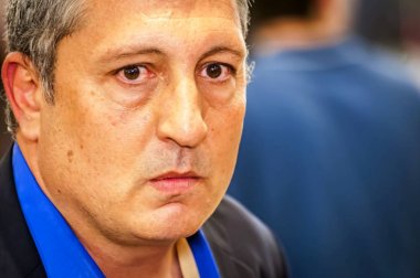 Kudüs, İsrail. 10 Haziran 2014. Nir Hefetz, eski en iyi İsrail Pm Benjamin Netanyahu Yardımcısı, Medya Danışmanı ve danışman. İsrail Parlamentosu Knesset içinde çekilen fotoğraf.