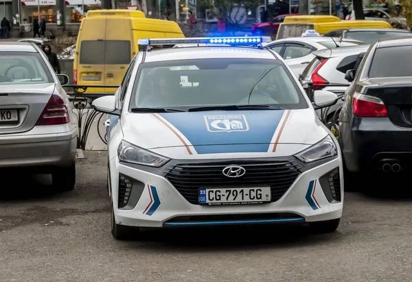 Tbilisi Грузия Ноября 2019 Года Вид Спереди Патрульную Машину Hyundai — стоковое фото