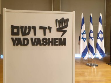 JERUSALEM, ISRAEL. 23 Ocak 2020. Dünya Yahudi Soykırımı Forumu 2020 'de Yad Vashem Soykırımı Anma Müzesi' nde sahnelendi. Dünya liderlerinin katıldığı büyük bir uluslararası etkinlik..