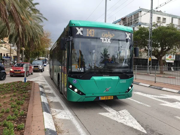 Hoi Isaac Hoi Januari 2020 Green Egged Passagiersbus Route 143 — Stockfoto