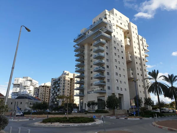 Witaj Israelu Lutego 2020 Widok Nowych Domów Mieszkalnych Wybudowanych Centrum — Zdjęcie stockowe