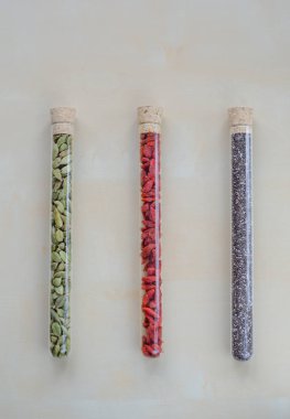 Chia tohum, Goji meyveleri ve yeşil kakule