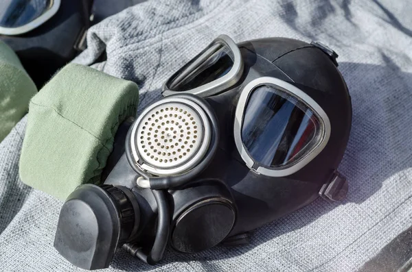 軍用ガスマスクのクローズ アップ — ストック写真