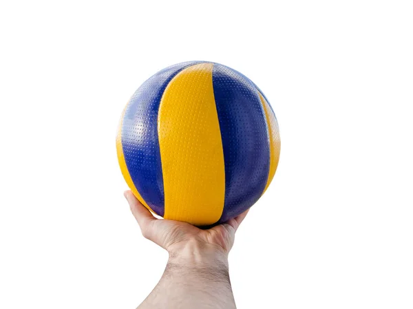 Voleybol topu tutan bir adam el Resim kırpılmış