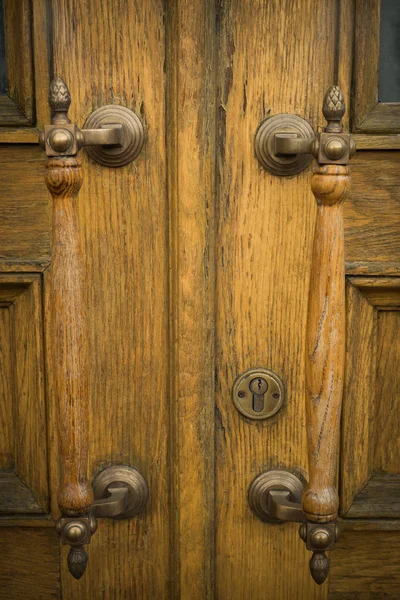 빈티지 갈색 목조 문 — 스톡 사진