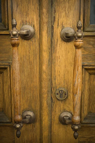 Vintage marrom porta de madeira — Fotografia de Stock