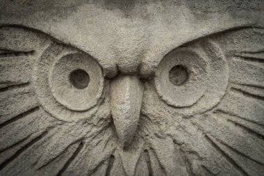 Gri bir baykuş şeklinde sıva