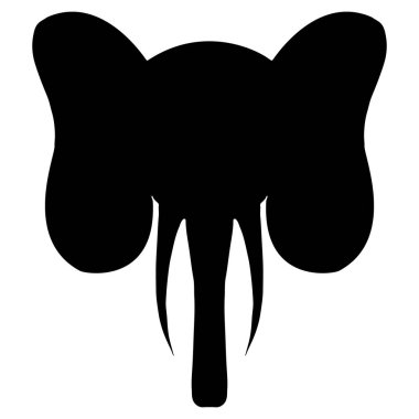 Beyaz arka planda izole edilmiş fil siluetinin soyut el çizimi portresi. Vektör illüstrasyonu