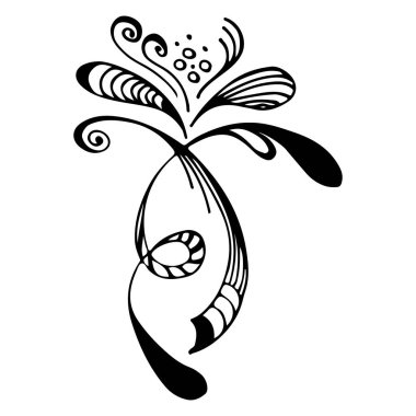 Oymalı el, soyut tropikal çiçekler çizmiş. Retro çiçekler el çizgisi orkide, her amaç için harika bir tasarım. Taslak vektör. Doğa geçmişi. Tropik bitki. Çiçek tasarımı. Soyut arkaplan