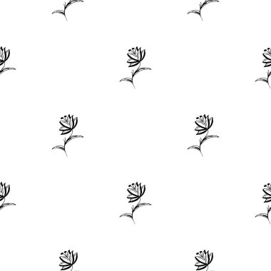 Beyaz arka planda soyut gül çiçeklerinin kusursuz el çizimi deseni. Vektör çiçek çizimi. Sevimli karalama modern izole pop sanat unsurları. Özet.