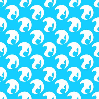 Mavi arka planda, kusursuz el çizimi vektör kartal deseni izole edildi. Fantastik ejderha ikonu. Mitolojinin kusursuz siluetinin serbest hâli aminal. Fantezi çizimi çizimi