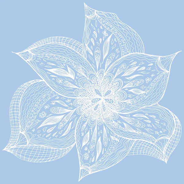 手彫りの抽象的な蘭を描いた。レトロな花の手の輪郭蘭、任意の目的のための素晴らしいデザイン。概要ベクトル。自然を背景に熱帯植物。花のデザインアブストラクトアート背景 — ストックベクタ