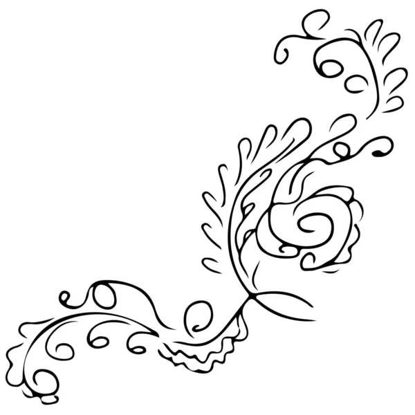 Ícone de esboço de flores silvestres abstrato isolado no fundo branco. Ilustração vetorial desenhada à mão. Logotipo de flor silvestre. Esboço —  Vetores de Stock