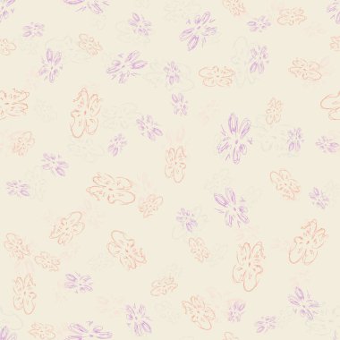 Parmak izi tasarımı için el yapımı yaban çiçeği kusursuz desenler. Çiçeksiz gül deseni. Bahar tekstil dokusu. Tasarım ögesini tekrarla