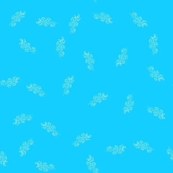 Patrón sin costuras con flores silvestres sobre fondo azul para el diseño de impresión. Imprimir, elemento de diseño. Patrón floral sin costuras. Ilustración del vector de moda. Fondo de verano — Archivo Imágenes Vectoriales