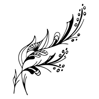 Oymalı el, soyut tropikal çiçekler çizmiş. Retro çiçekler el çizgisi orkide, her amaç için harika bir tasarım. Taslak vektör. Doğa geçmişi. Tropik bitki. Çiçek tasarımı. Soyut arkaplan