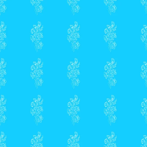 Modèle sans couture avec des fleurs sauvages sur fond bleu pour la conception d'impression. Impression, élément design. Motif floral sans couture. Illustration vectorielle de mode. Contexte d'été — Image vectorielle