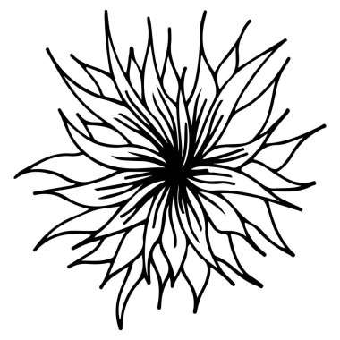 Taslak mikrop vektör simgesi. Tıbbi bir kavramdan izole edilmiş siyah basit bir element çizimi. Düzenlenebilir vektör vuruşu mikrobu. Virüs simgesi. El çizimi çizimi. Virüs, bakteri.