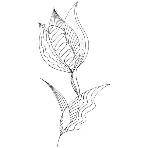 Tulipán de arte de línea abstracta para diseño de impresión. Tulipán línea de flores arte. Estilo moderno simple. Diseño de silueta. Impresión floral vectorial. Icono de flor. Ilustración de fondo blanco aislado. Logotipo creativo . — Vector de stock