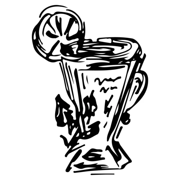 Mão xícara de chá desenhado, grande design para qualquer finalidade. Desenho de xícara de chá desenhado à mão. Ícone do esboço do café. Ícone de vapor isolado no fundo branco. Textura vetorial. Vetor de caneca de café. Silhueta isolada — Vetor de Stock