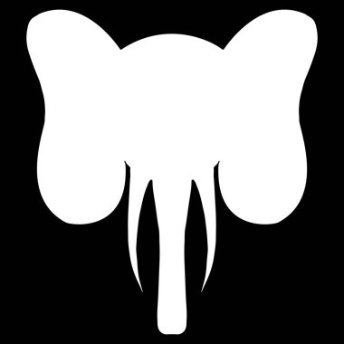 Siyah arka planda izole edilmiş fil siluetinin soyut el çizimi portresi. Vektör çizimi. Çizim