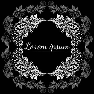 Tropikal el çiçekli çerçeveler çizdi. Taslak hazır. Orman yaprakları çizimi. Çiçek seti. El çizimi. Vektör izole koleksiyonu. Doğal bahar düğün kartı. Yaz tropik yaprakları. Botanik çerçeveler