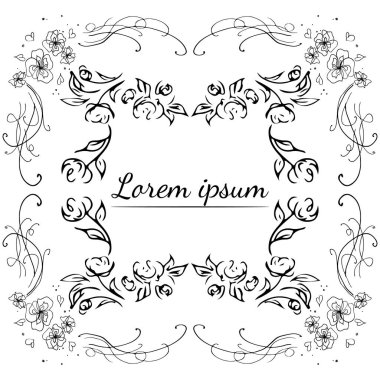 Tropikal el çiçekli çerçeveler çizdi. Taslak hazır. Orman yaprakları çizimi. Çiçek seti. El çizimi. Vektör izole koleksiyonu. Doğal bahar düğün kartı. Yaz tropik yaprakları. Botanik çerçeveler