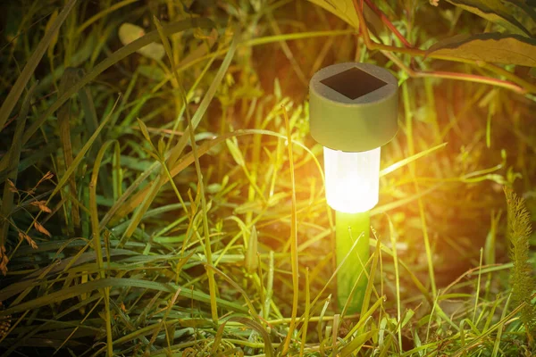 Lumières de jardin avec batterie solaire — Photo