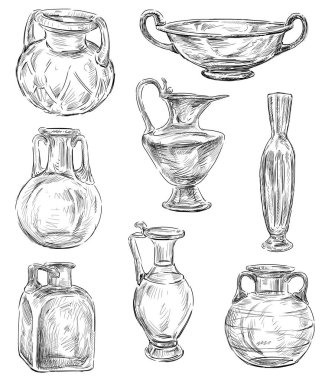 antika cam koleksiyonu çizimler
