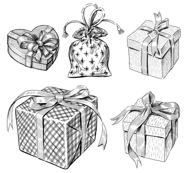 Bocetos de los diferentes regalos —  Fotos de Stock