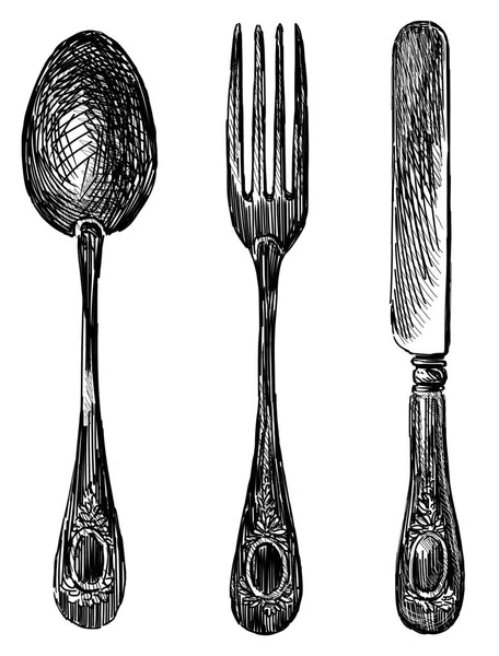 Sketch of the eating utensil — Stock Photo, Image