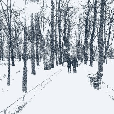 Ağaçları kış Park avenue