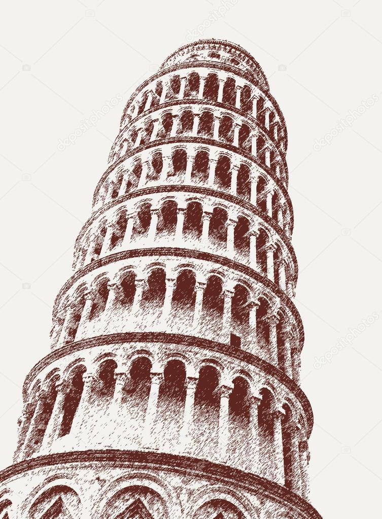 Leaning tower of Pisa on the square of Wonders