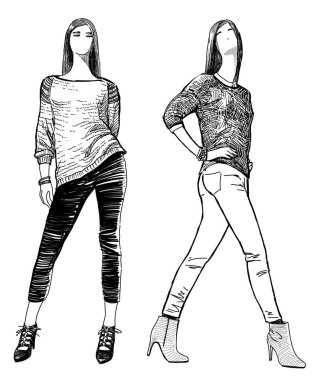 Genç Moda kızlar çizimler