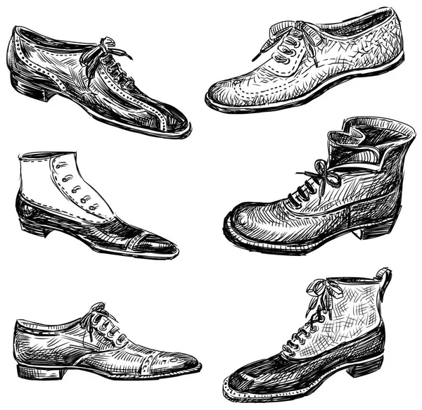 Skisser av vintage manliga skor — Stockfoto