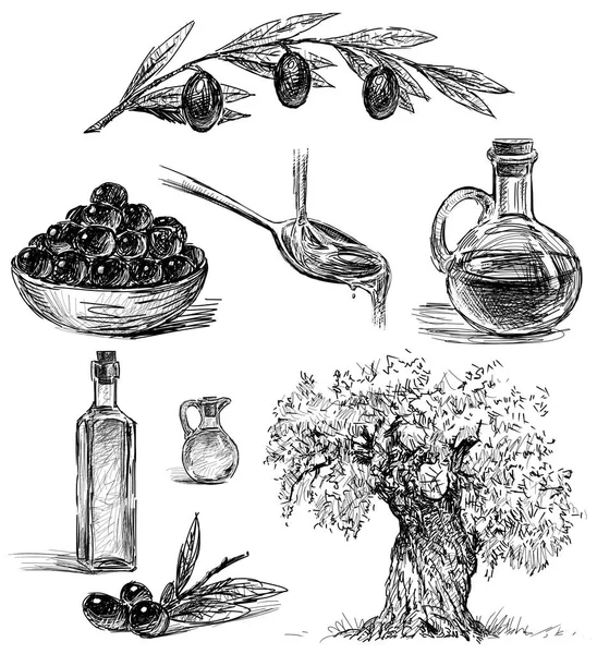 Skizzen über Oliven — Stockfoto