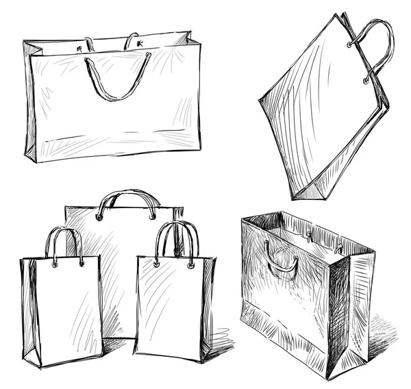 Alışveriş torbaları çizimler — Stok fotoğraf