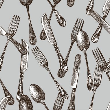 Desen çatal, kaşık ve bıçaklar
