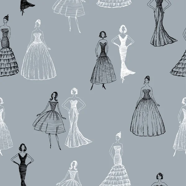 Femmes en robes de soirée — Image vectorielle