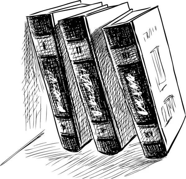 Los libros en una estantería — Vector de stock