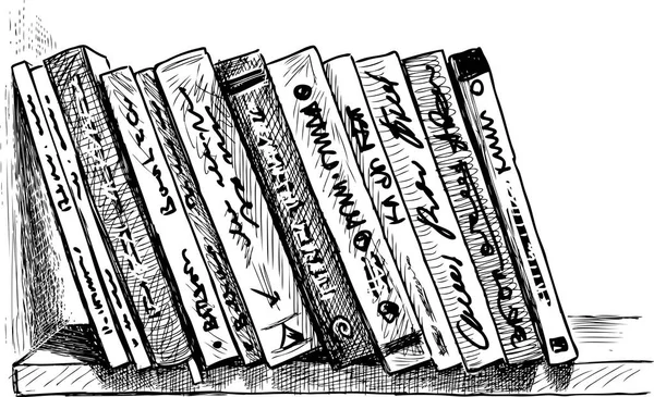Die gedruckten Bücher im Bücherregal — Stockvektor