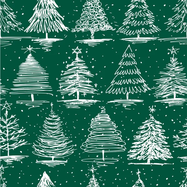 Pattern of the different christmas trees — Stock Vector