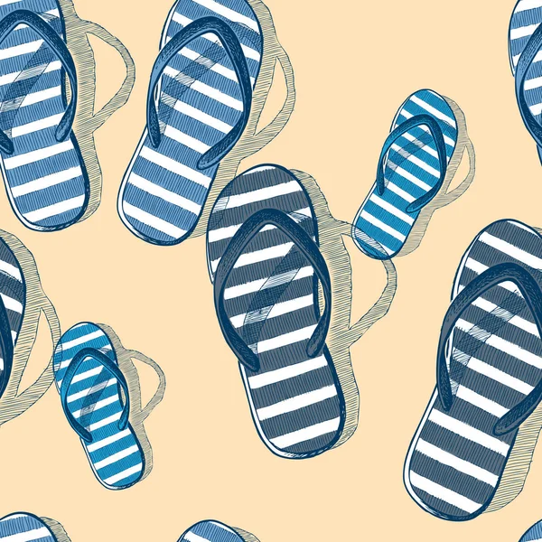 Patroon van de strand-slippers — Stockvector