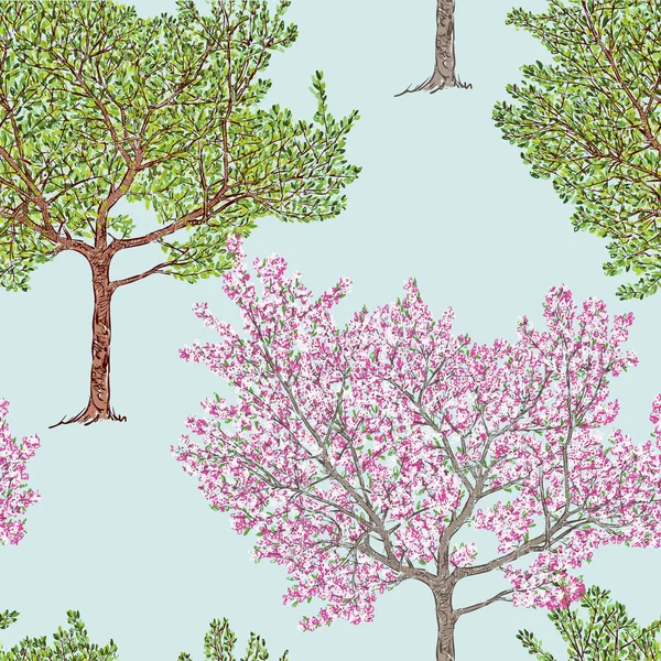 Фруктовые деревья в разное время года — стоковый вектор