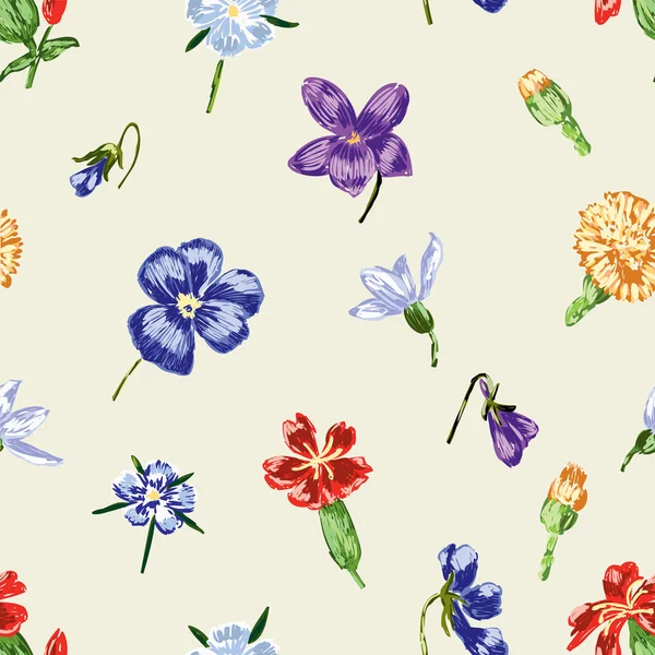 Die Blütenstände der gezeichneten Blumen — Stockvektor