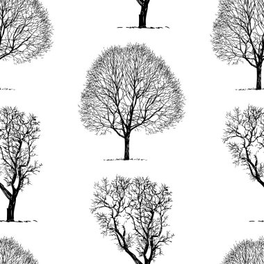 İki ağaç siluetleri paterni