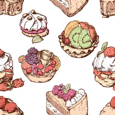 desen çeşitli meyve kek
